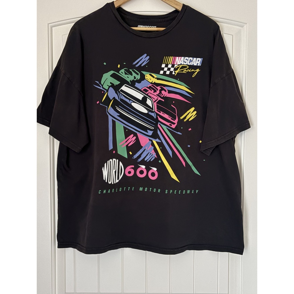 NASCAR Racing World 600 Charlotte Motor Speedway Graphic T-Shirt Men's Black XL